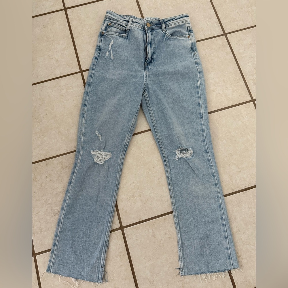 Zara Light Blue Straight Leg Jeans